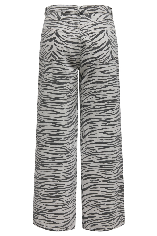 ONLHOPE HW ZEBRA WIDE DNM SIK 15355553 LIGHT GREY DENIM/ZEBRA